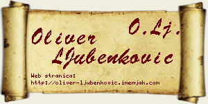 Oliver LJubenković vizit kartica